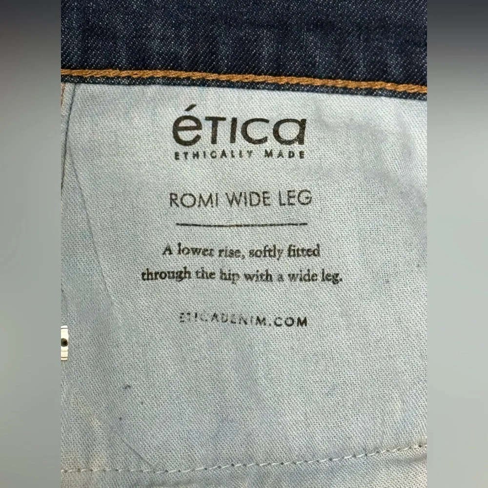 Etica Romi Mid-Rise Wide Leg Jeans Size 30 - Picture 9 of 12